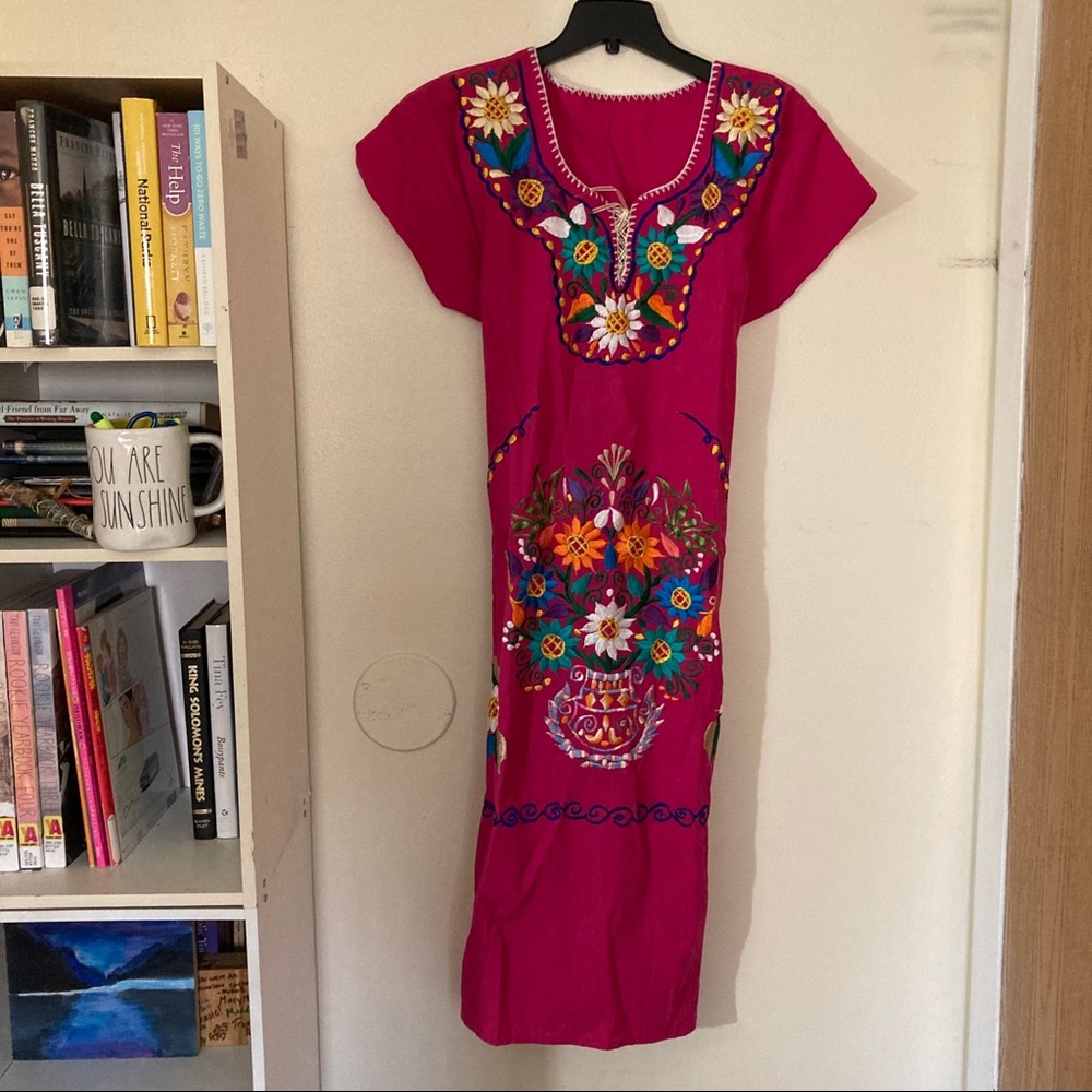 Beautiful Pink Maxi Dress from Oaxaca